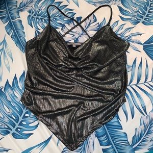 Shiny Silver Charlotte Russe Top NWOT
